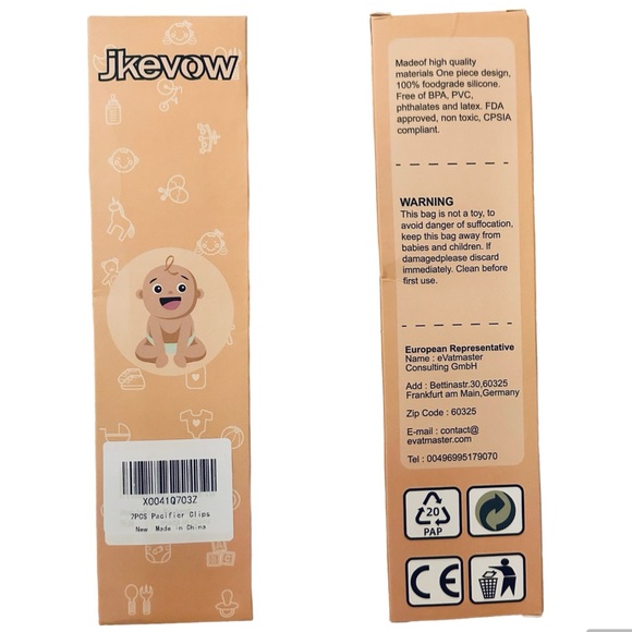 Silicone Pacifier Clip Holder with One Piece Design, Pack of 2 (Pink+Apricot) - Picture 12 of 13